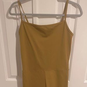 Girlfriend Collective Cami Unitard, size XL, mustard color, like new